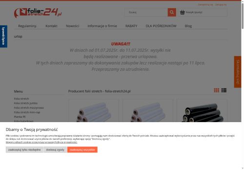 Obiegała Adam Firma Handlowo Usługowa „MEGAN” Handel Opakowaniami’